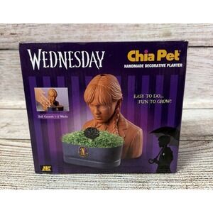 NECA Chia Pet Wednesday Addams Decorative Pottery Planter NEW In Box